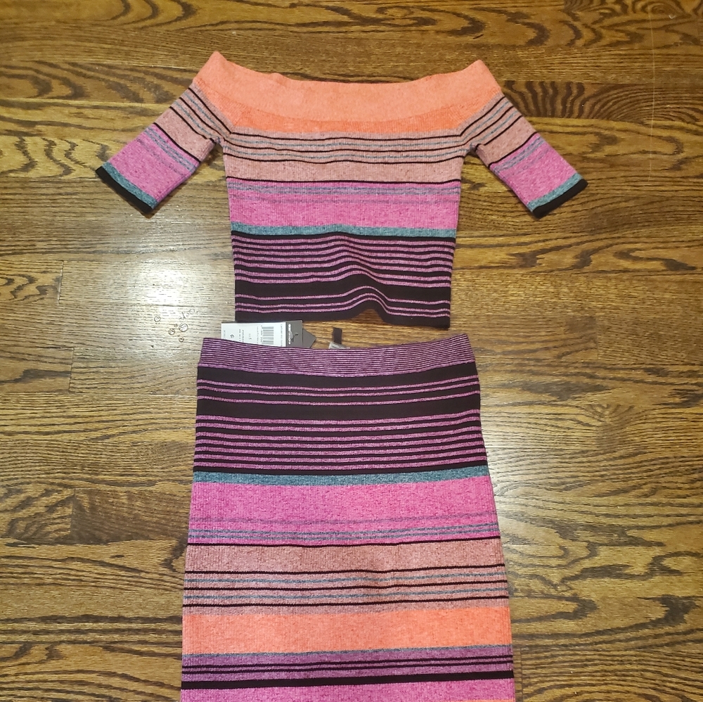 BCBG crop top & skirt
